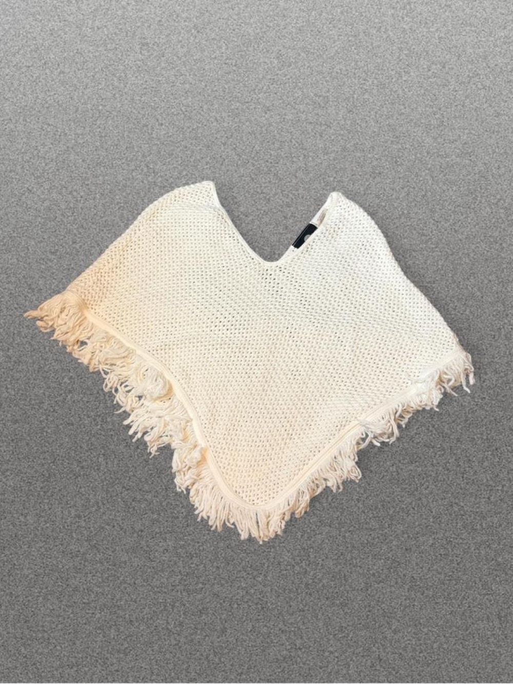 It's Our Time Cream Fringe Knit Poncho
